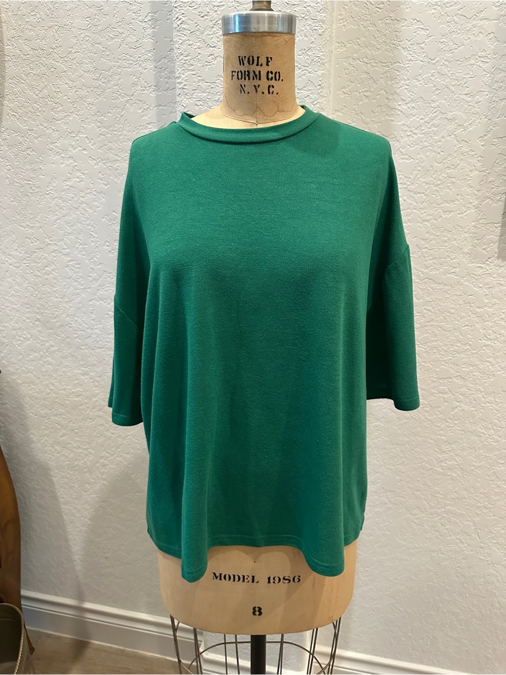 glam Forest Green Relaxed Short Sleeve Top